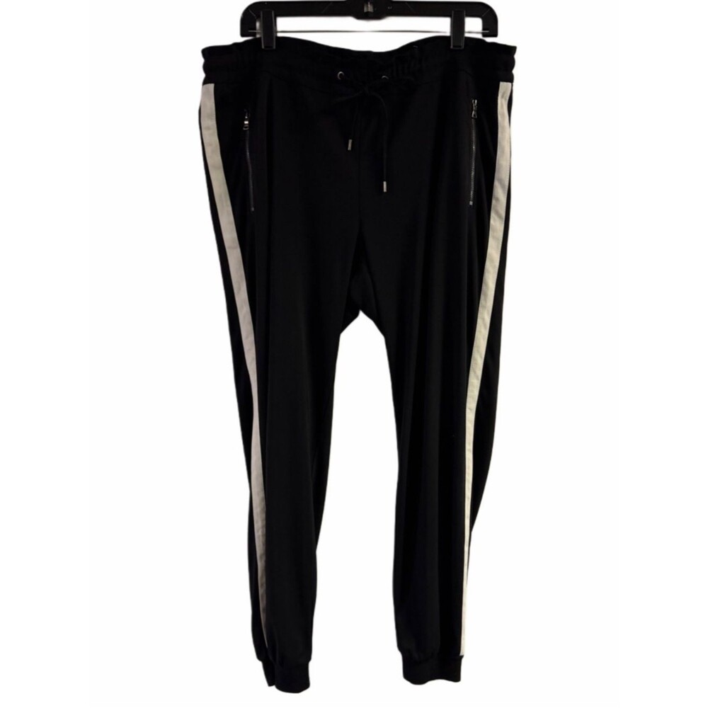 Coldwater Creek Black Polyester Drawstring Jogger Pants Size L/14